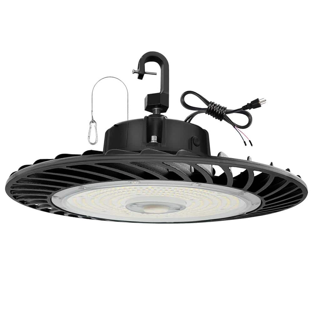 Cedar Hill 12.5 in. 150-200-240-Watt Black UFO LED High Bay Light 4000-5000-6000K