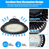 Honbei 11 in. 450-Watt Equivalent Integrated LED Dimmable Black High Bay Light, 5000K UFO High Bay LED Lights for Workshop