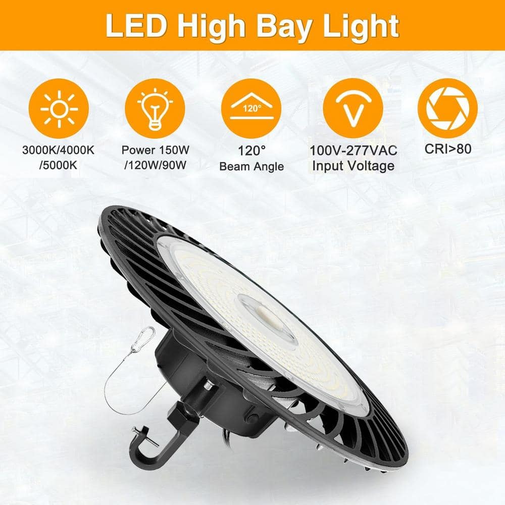 Cedar Hill 150-Watt Dimmable UFO High Bay Light with CCT