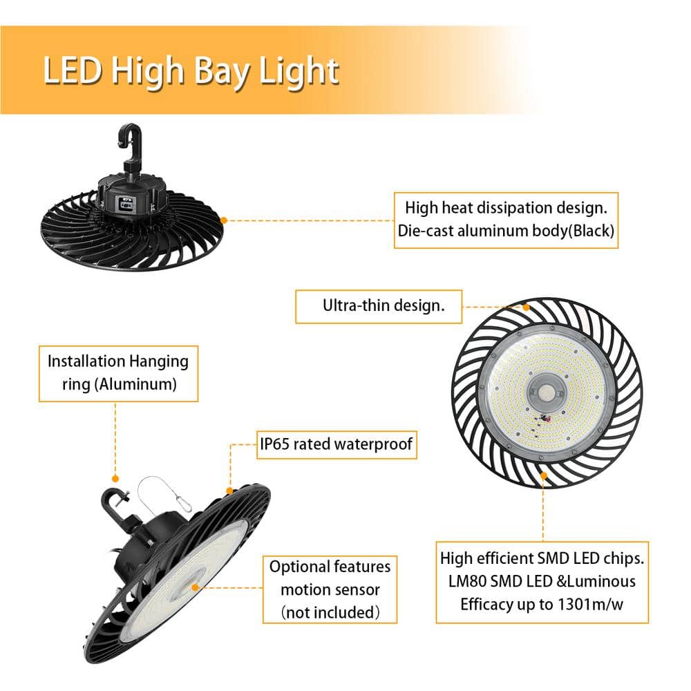 Cedar Hill 150-Watt Dimmable UFO High Bay Light with CCT