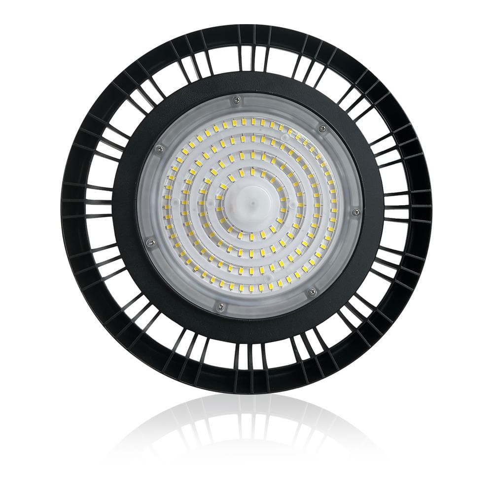 Cedar Hill 13 in. 450-Watt Equivalence Integrated LED Black UFO High Bay Light 21000 Lumens 5000K
