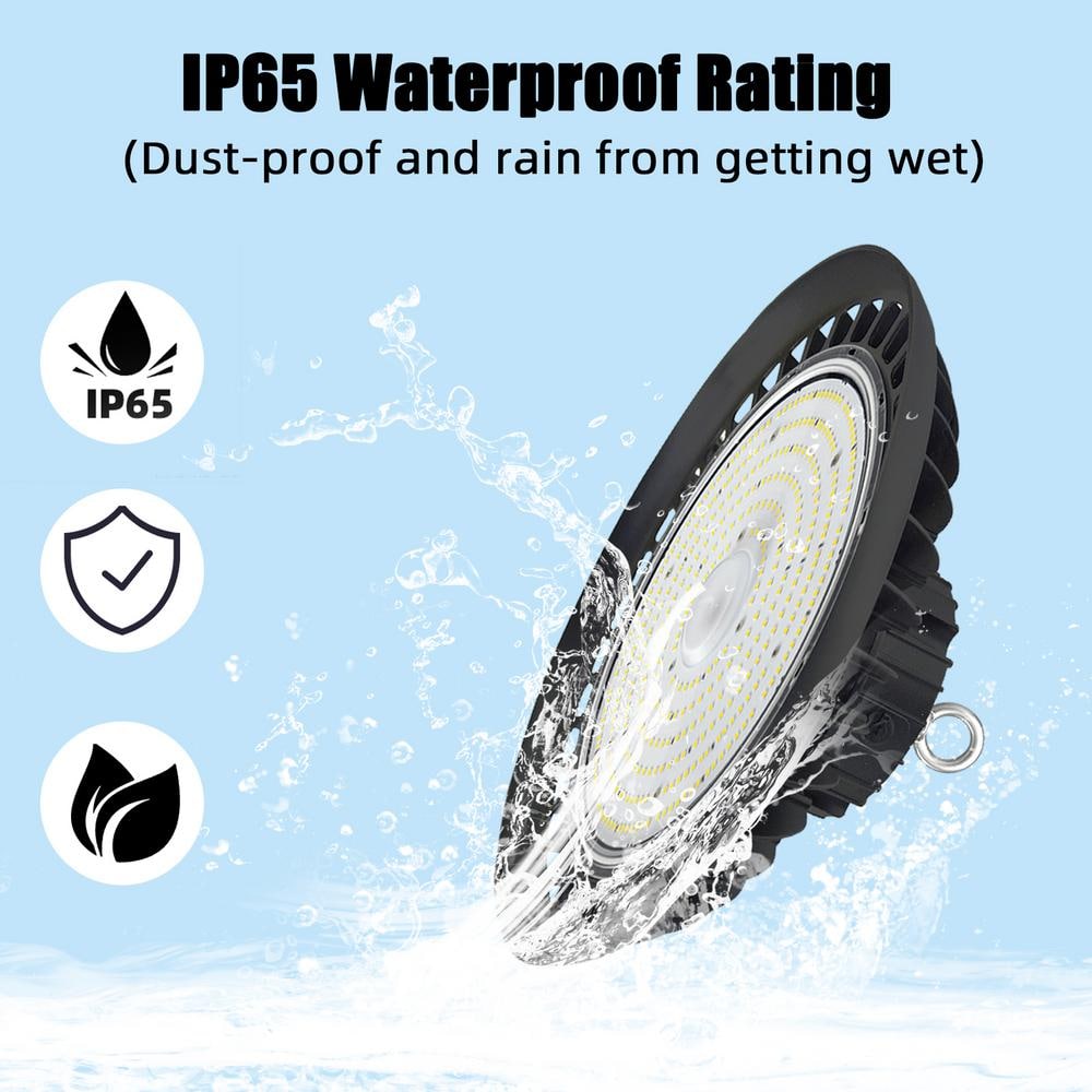WYZM 12 in. 600-Watt Equivalent Integrated LED Black UFO High Bay Light 5000K Daylight White Dimmable (3Pieces）