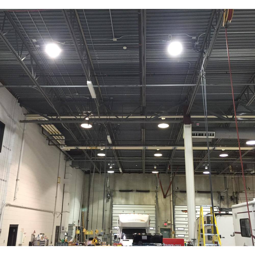 LEDone 1 ft. Round 150-Watt Equivalent Integrated LED Dimmable Aluminum Alloy Black High Bay Light, 3000K-5000K