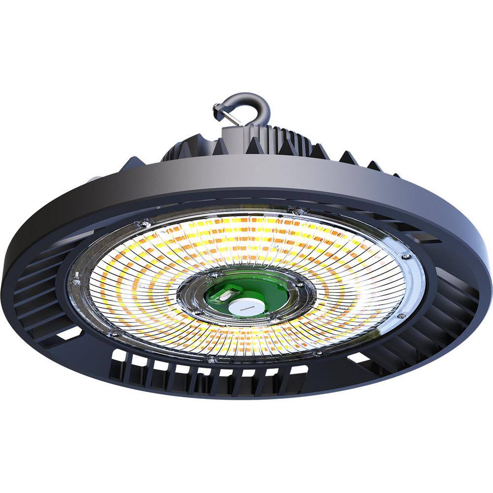 LEDone 1 ft. Round 150-Watt Equivalent Integrated LED Dimmable Aluminum Alloy Black High Bay Light, 3000K-5000K