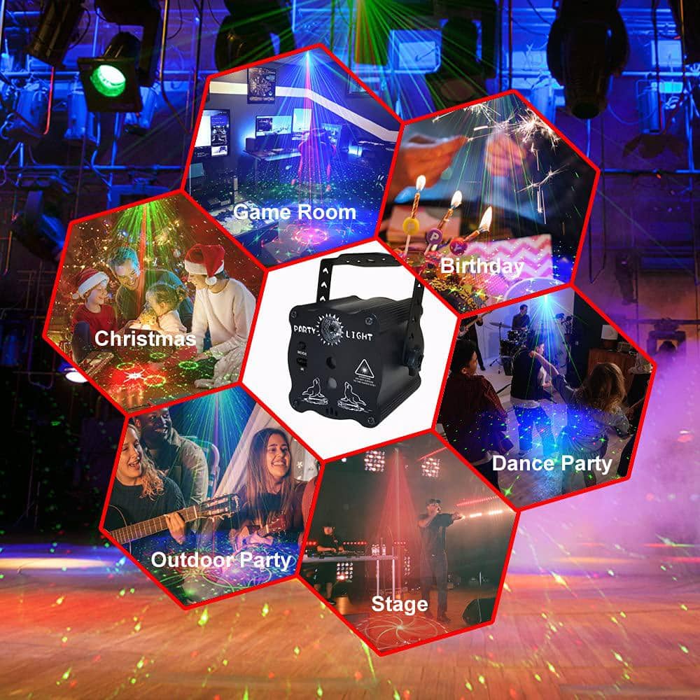 DJ Disco Strobe Party Stage Light with Sound Activated Background Party Light with 60 Patterns Light