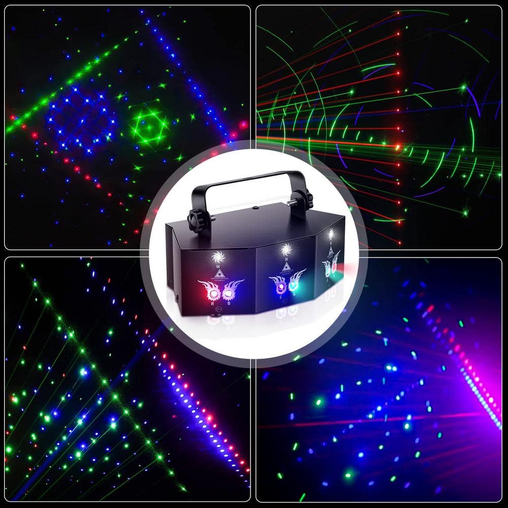 RGB LED Party Lights 9 Lens DJ Disco Ball Stage Lighting with Sound Activated and Remote Control