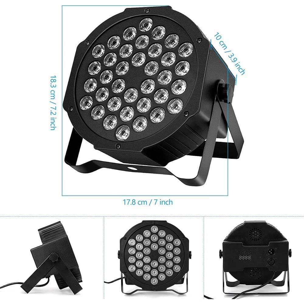 Unbranded RGB 36 LED Stage Lights DJ Par Lights, Sound Activated, Remote & DMX Controlled LED Uplights, 7 Modes Uplighting