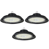 WYZM 11 in. 450-Watt Equivalent Integrated Black LED UFO High Bay Light 24000 Lumens 5000K Daylight Waterproof IP65 (3-Pack)