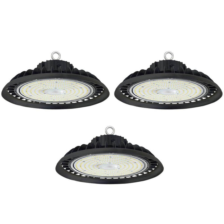WYZM 11 in. 450-Watt Equivalent Integrated Black LED UFO High Bay Light 24000 Lumens 5000K Daylight Waterproof IP65 (3-Pack)