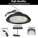 WYZM 11 in. 450-Watt Equivalent Integrated Black LED UFO High Bay Light 24000 Lumens 5000K Daylight Waterproof IP65 (3-Pack)