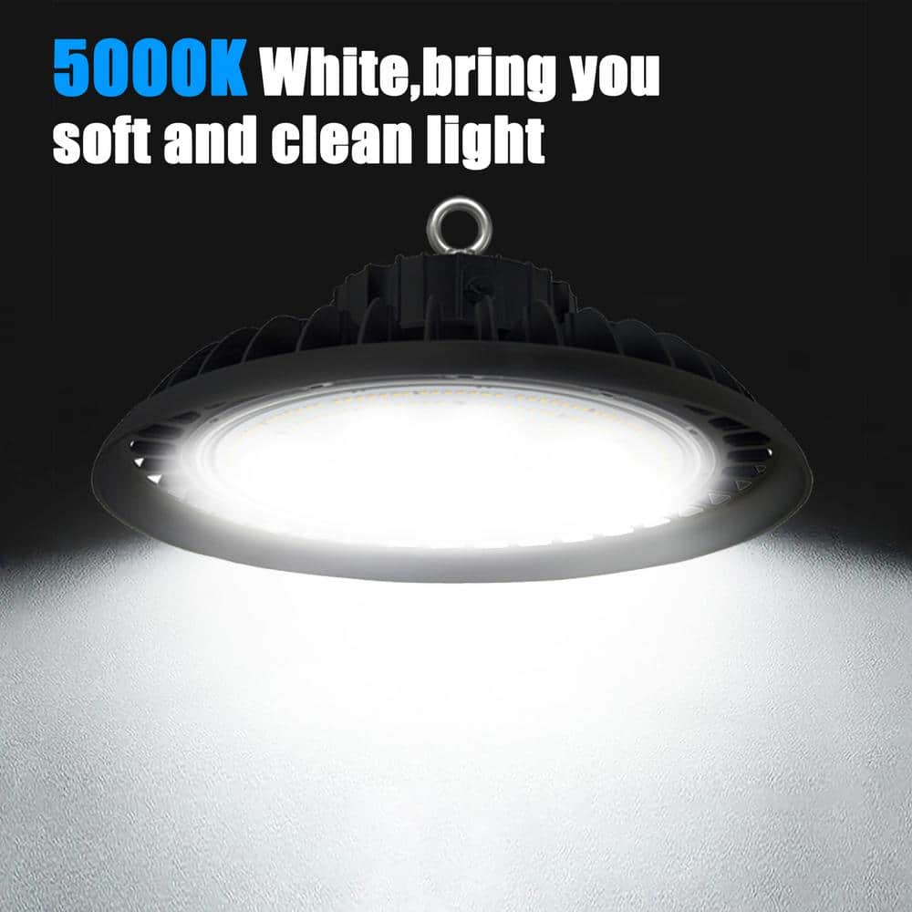 WYZM 11 in. 450-Watt Equivalent Integrated Black LED UFO High Bay Light 24000 Lumens 5000K Daylight Waterproof IP65 (3-Pack)