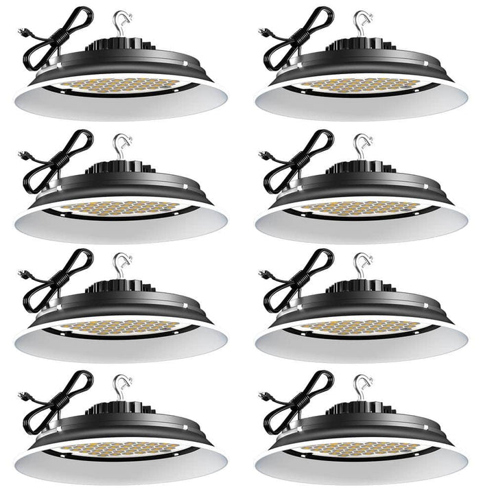 bulbeats 8Pack of 215W LED High Bay Light 32250LM High Bay LED Shop Lights AC100-277V Commercial Bay Lighting for Warehouse