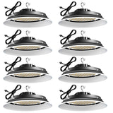 bulbeats 8Pack of 250W LED High Bay Light 37500LM High Bay LED Shop Lights AC100-277V Commercial Bay Lighting for Warehouse
