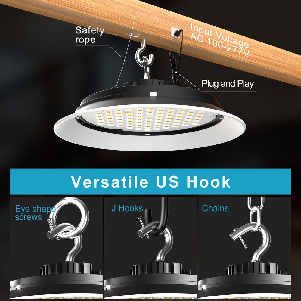 bulbeats 8Pack of 250W LED High Bay Light 37500LM High Bay LED Shop Lights AC100-277V Commercial Bay Lighting for Warehouse