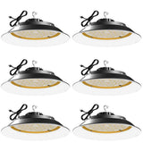 bulbeats 6Pack of 300W LED High Bay Light 45000LM High Bay LED Shop Lights AC100-277V Commercial Bay Lighting for Warehouse