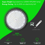 bulbeats 6Pack of 320-Watt LED High Bay Light 48000LM High Bay LED Shop Lights AC100-277V Commercial Bay Lighting for Warehouse