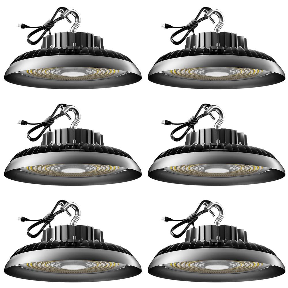 bulbeats 6Pack of LED High Bay Light 350W 52500LM High Bay LED Shop Lights AC100-277V UFO LED Lights for Garage