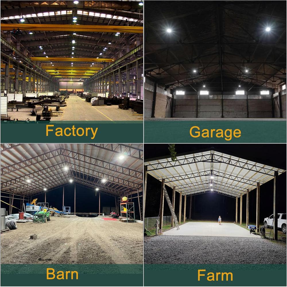 bulbeats 6Pack of LED High Bay Light 350W 52500LM High Bay LED Shop Lights AC100-277V UFO LED Lights for Garage