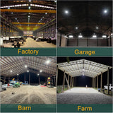 bulbeats 4-Pack of 450-Watt LED High Bay Light 67500 Lumens High Bay LED Shop Lights AC 100-277-Volt UFO LED Lights for Warehouse