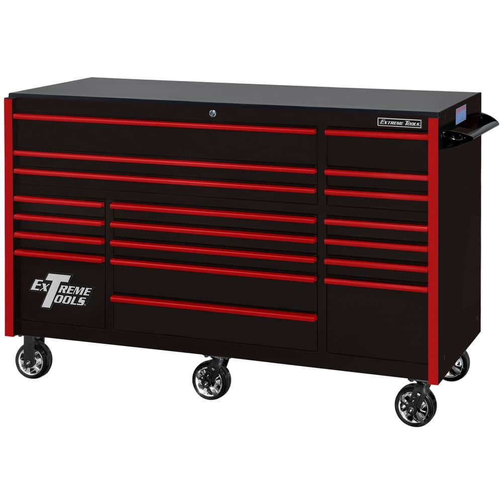 Extreme Tools RX Series 72 in. W x 25 in. D 19-Drawer Roller Cabinet Tool Chest in Black with Red Handles