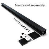 HOFT End Post Kit 73 in. x 3 in. x 3 in. Black Aluminum Deck Fence End Post and Hardware Kit A6