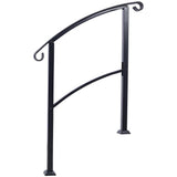 HOMEIBRO 37 in. Steel Handrail for Outdoor Steps