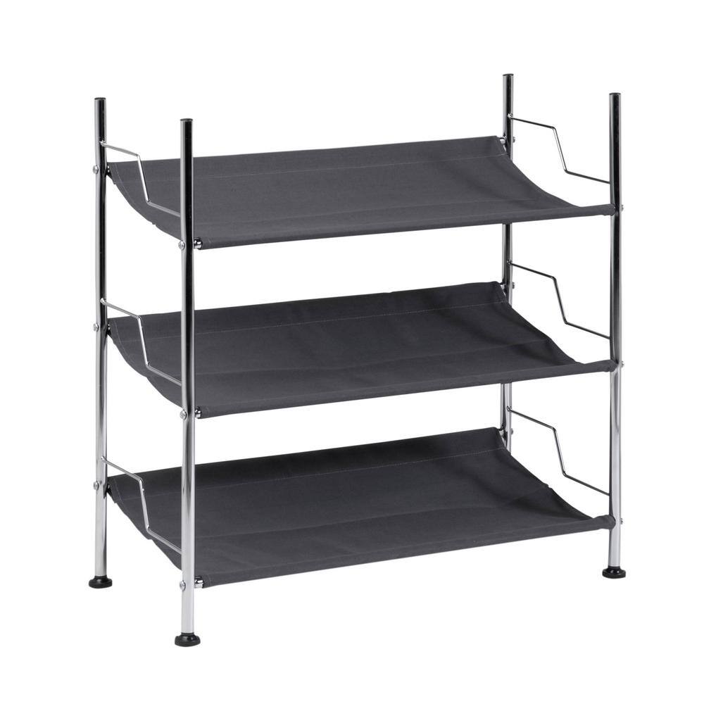 Honey-Can-Do 24.33 H 9-Pair Black Steel Shoe Rack