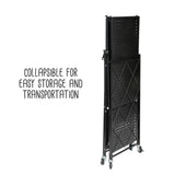 Honey-Can-Do 3-Tier Steel 4-Wheeled Collapsible Utility Cart in Black