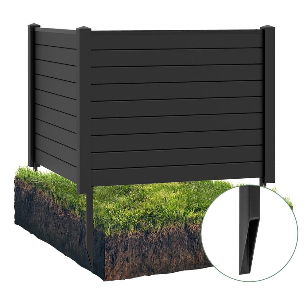 HONEY JOY Black Vinyl Privacy Fence Panel & Trash Enclosure