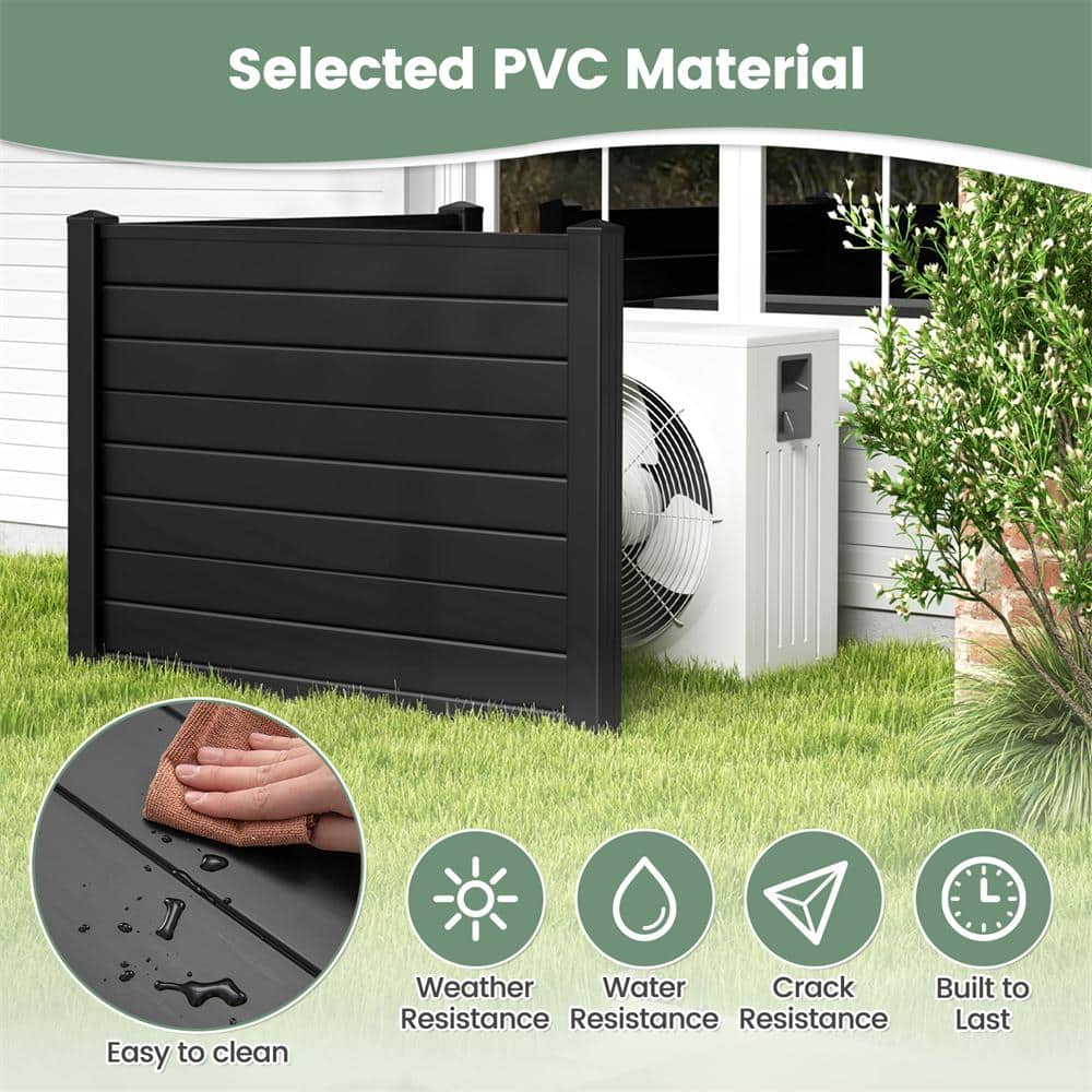 HONEY JOY Black Vinyl Privacy Fence Panel & Trash Enclosure
