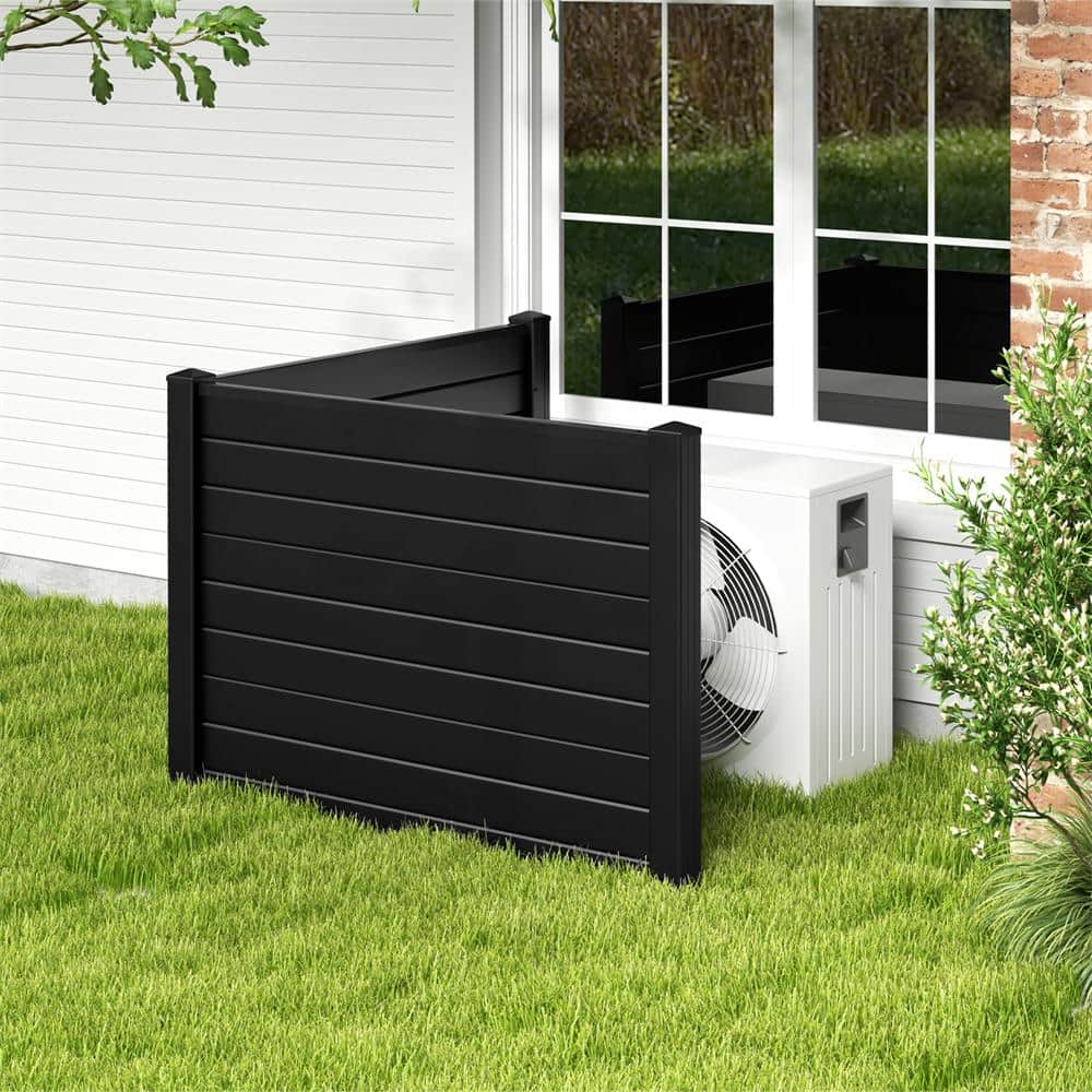 HONEY JOY Black Vinyl Privacy Fence Panel & Trash Enclosure