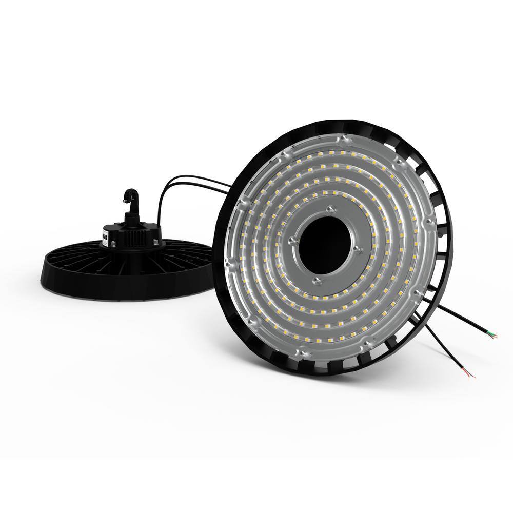 InfiBrite 12.8 in. 5000K Daylight 38,400 Lumens 240-Watt Integrated LED Dimmable Wet Rated Black High Bay Light 100-277 Volt
