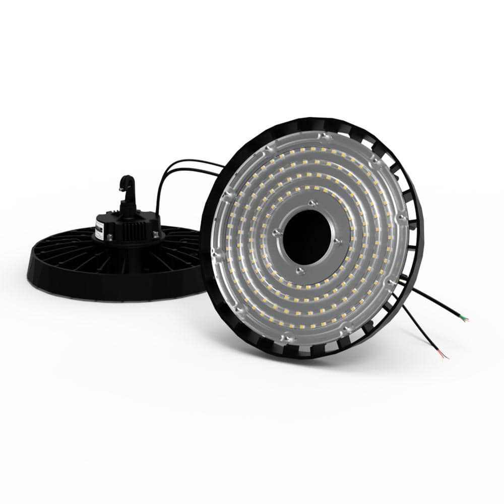 InfiBrite 13.8 in. 5000K Daylight 51,200 Lumens 320-Watt Integrated LED Dimmable Wet Rated Black High Bay Light 100-277 Volt