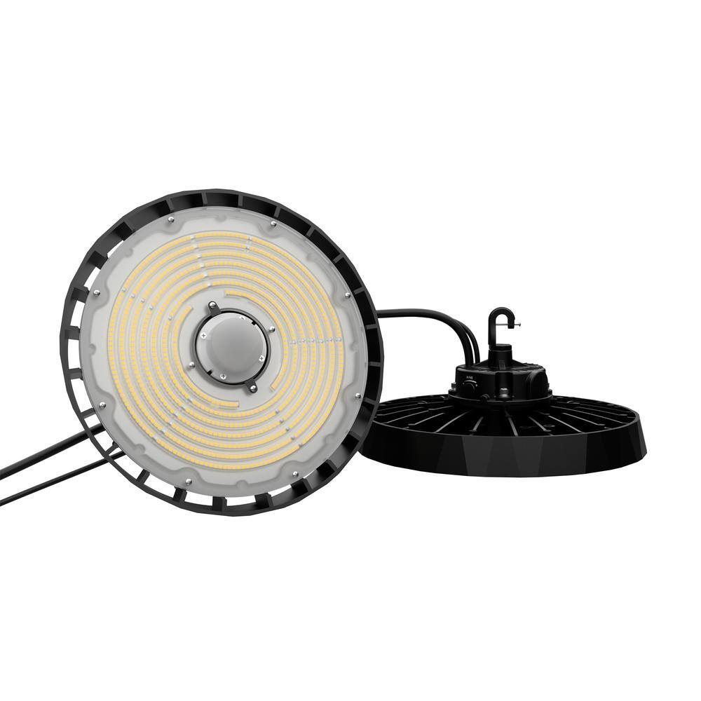 InfiBrite 12.8 in. 5000K Daylight 24,600/32,800/41,000 Lumens 120-200W Adjustable LED Dimmable Wet Rated Black High Bay 120-277V