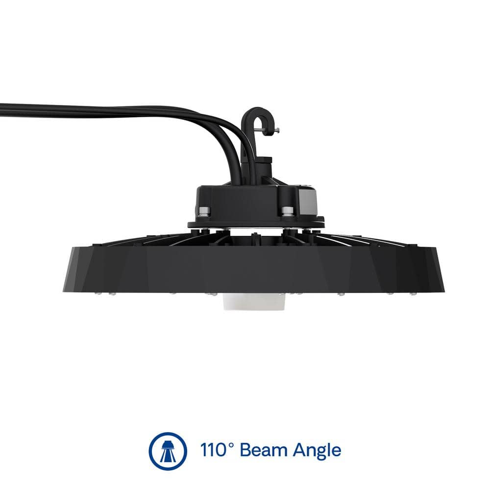 InfiBrite 12.8 in. 5000K Daylight 25,200/33600/40000 Lumens 150-240W Adjustable LED Dimmable Wet Rated Black High Bay 100-277V
