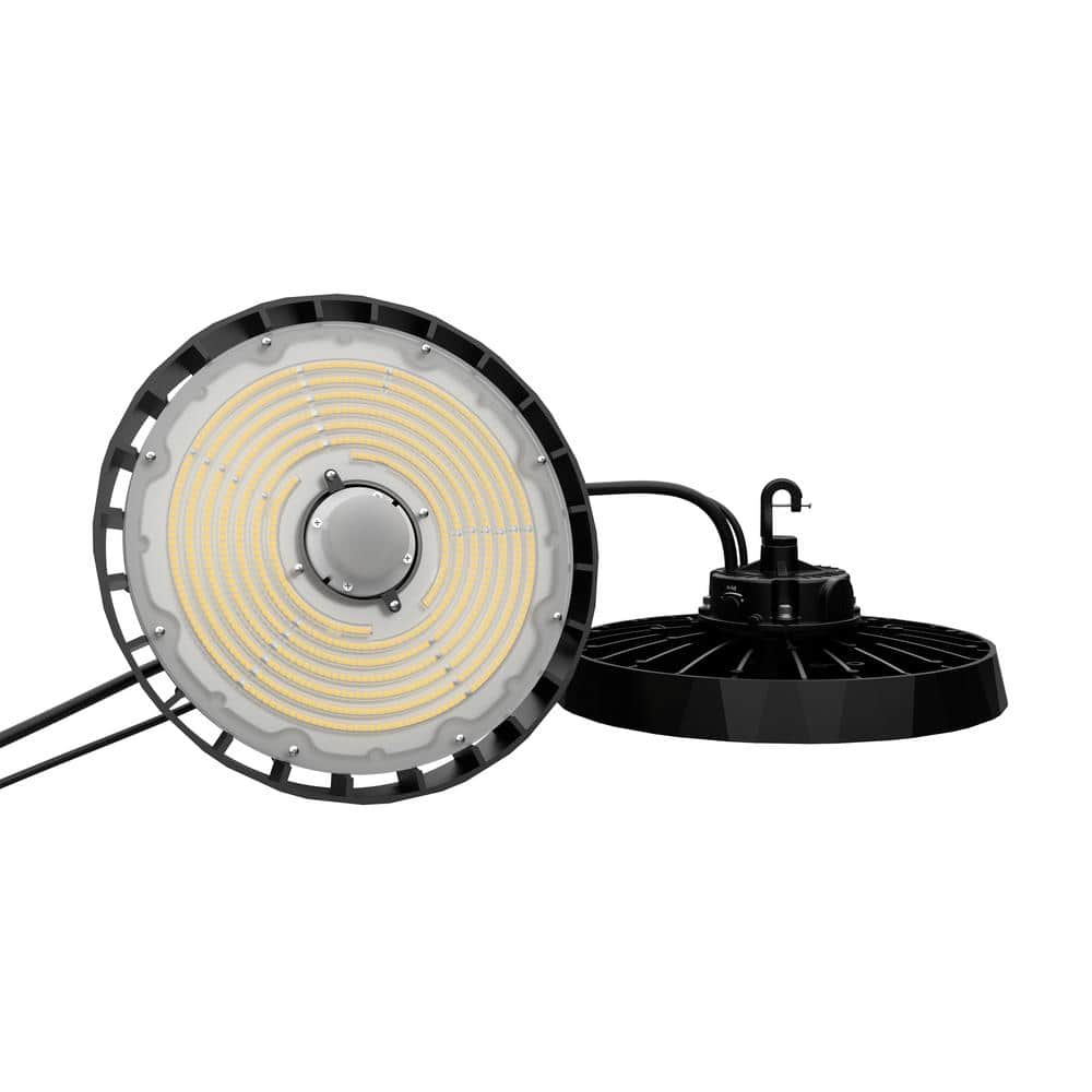 InfiBrite 12.8 in. 5000K Daylight 25,200/33600/40000 Lumens 150-240W Adjustable LED Dimmable Wet Rated Black High Bay 100-277V