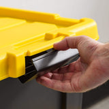 IRIS 12 Qt./3 Gal. Heavy-duty Stackable Storage Tote in Black with Yellow Lid - Set of 5