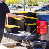 IRIS 12 Qt./3 Gal. Heavy-duty Stackable Storage Tote in Black with Yellow Lid - Set of 5