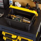 IRIS 12 Qt./3 Gal. Heavy-duty Stackable Storage Tote in Black with Yellow Lid - Set of 5