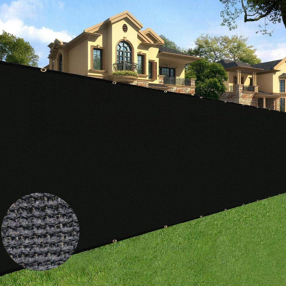 ITOPFOX 6 ft. x 50 ft. Privacy Screen Fencing Mesh Shade Net Cover for Garden and Heavy-Duty in Black