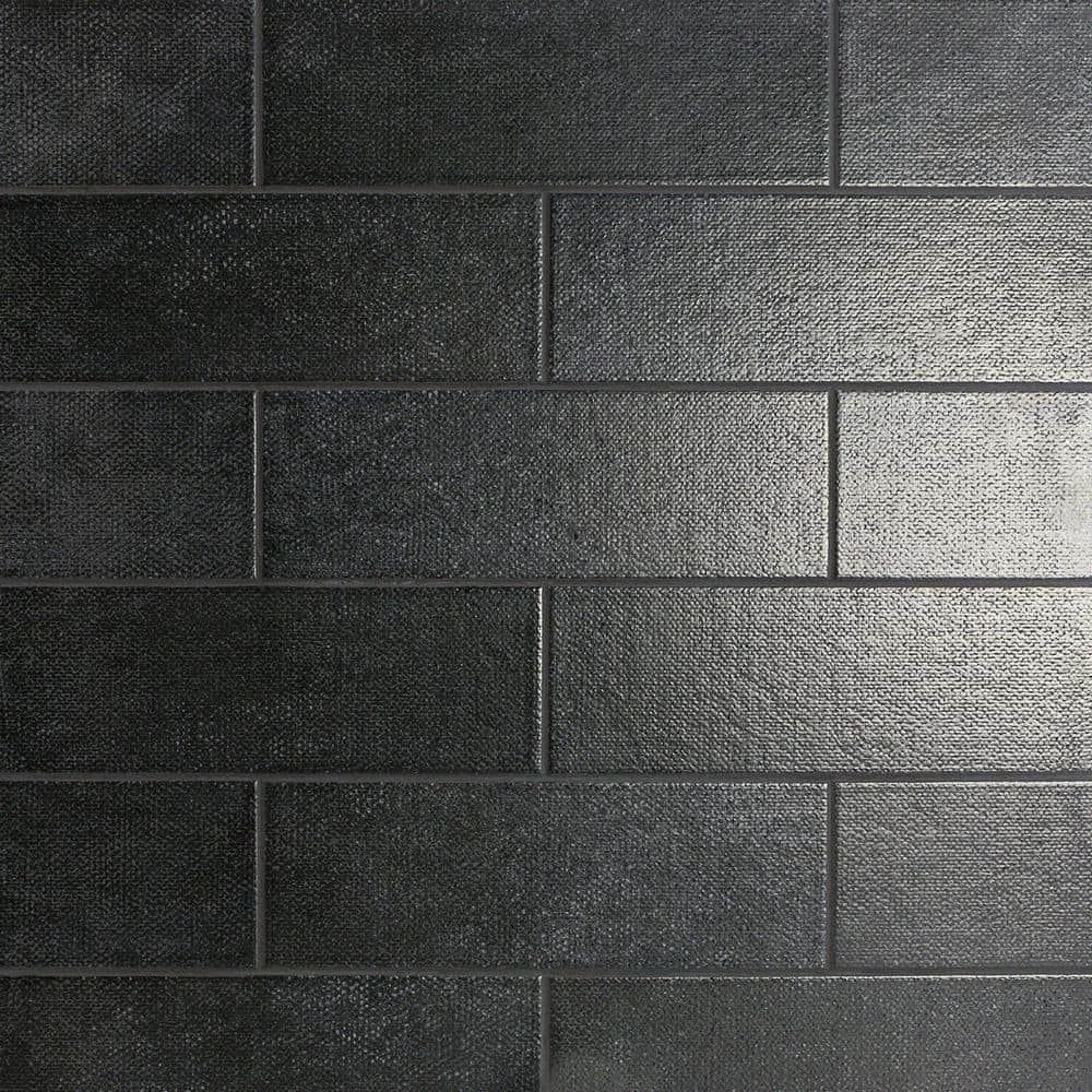 Ivy Hill Tile Piston Camp Black 4 in. x 12 in. Matte Ceramic Wall Tile (10.97 sq. ft./Case)