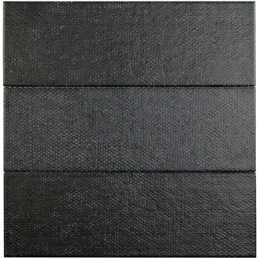Ivy Hill Tile Piston Camp Black 4 in. x 12 in. Matte Ceramic Wall Tile (10.97 sq. ft./Case)