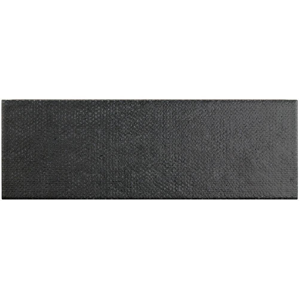 Ivy Hill Tile Piston Camp Black 4 in. x 12 in. Matte Ceramic Wall Tile (10.97 sq. ft./Case)