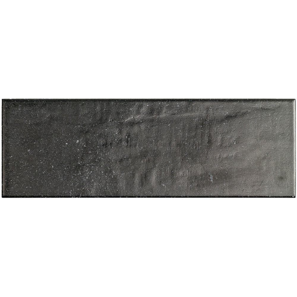 Ivy Hill Tile Piston Camp Black Rock 4 in. x 12 in. 7mm Matte Ceramic Subway Wall Tile (34-piece, 10.97 sq. ft. per box)