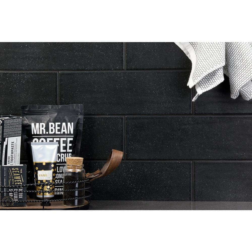 Ivy Hill Tile Piston Camp Black Rock 4 in. x 12 in. 7mm Matte Ceramic Subway Wall Tile (34-piece, 10.97 sq. ft. per box)