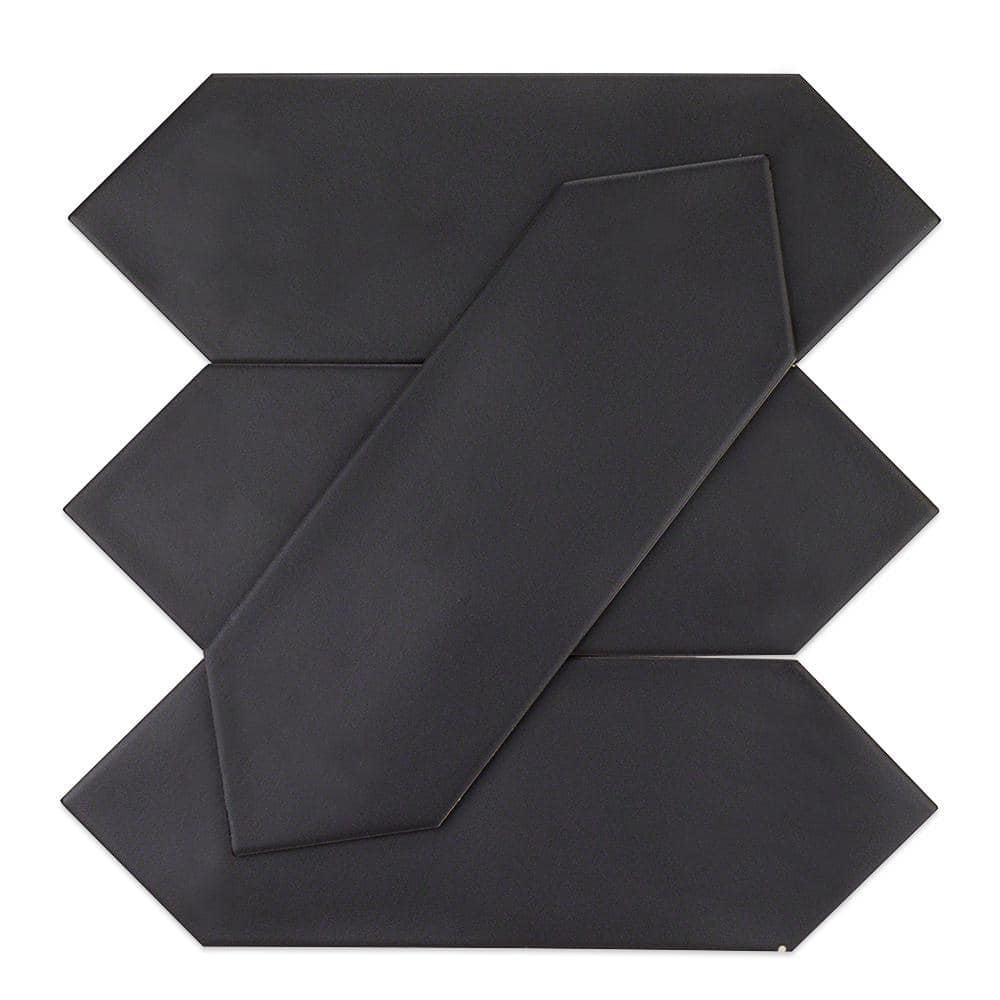 Ivy Hill Tile Russell Black 4 in. x 12 in. Matte Porcelain Floor and Wall Tile (10.76 sq. ft./Case)