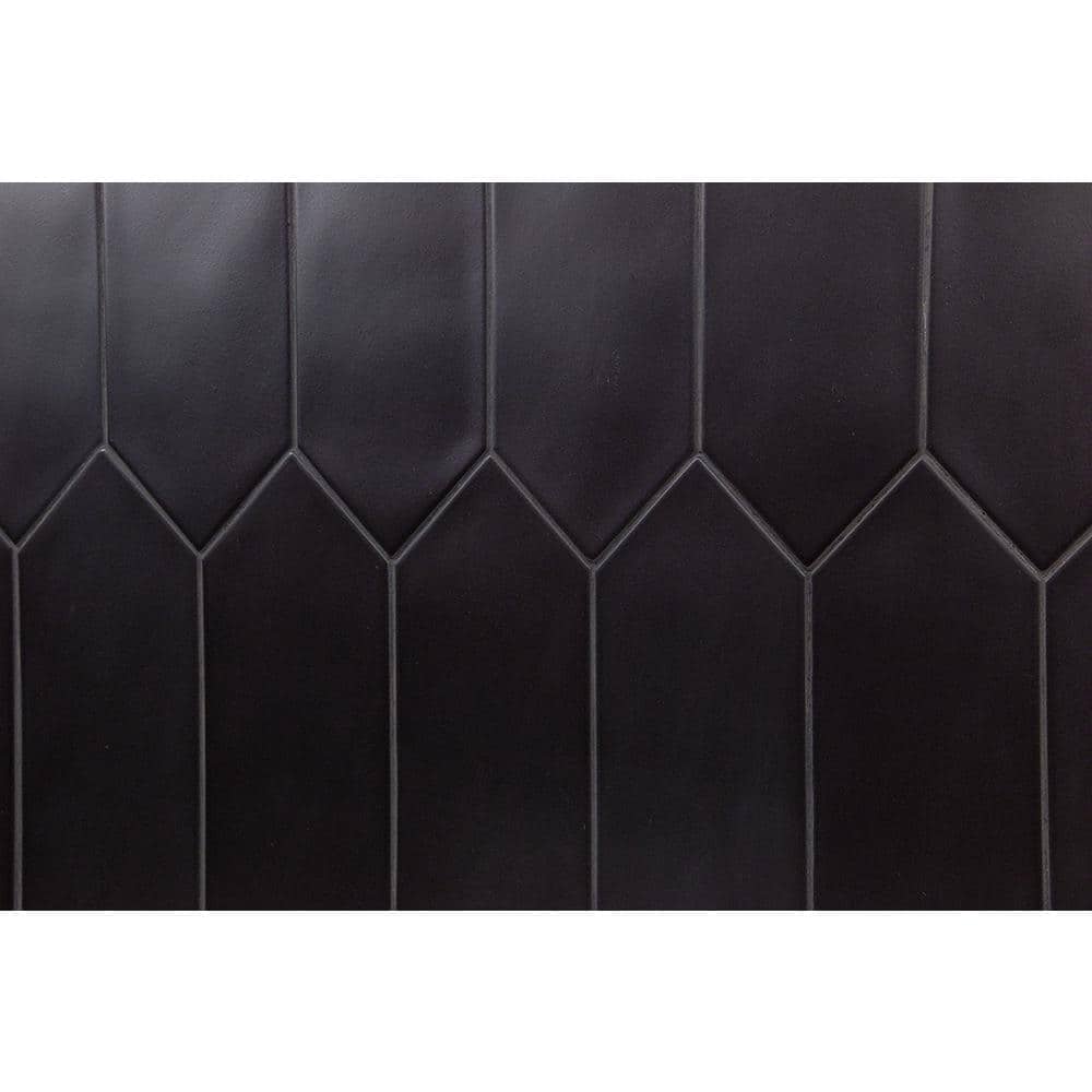 Ivy Hill Tile Russell Black 4 in. x 12 in. Matte Porcelain Floor and Wall Tile (10.76 sq. ft./Case)