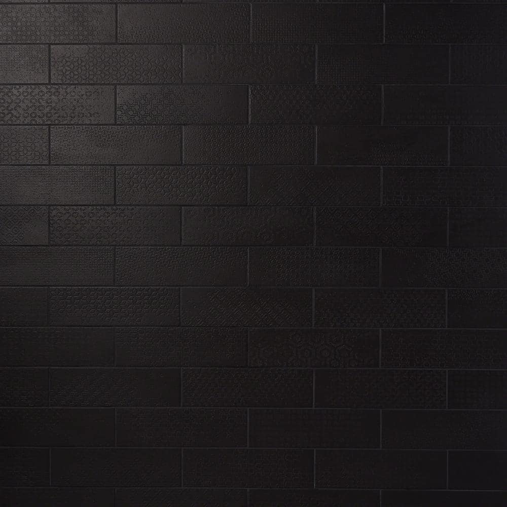 Ivy Hill Tile Harper 4 in. x 12 in. Black Matte Porcelain Subway Floor and Wall Tile (30 pieces / 8.72 sq. ft. / box)