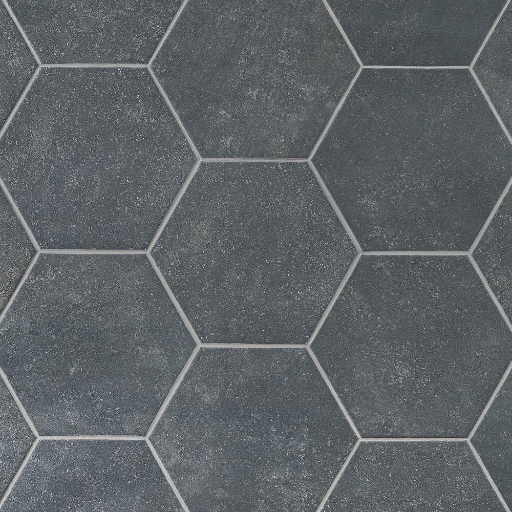 Ivy Hill Tile Sanskrit Black Hex 8.86 in. x 10.20 in. Matte Porcelain Floor and Wall Tile (9.47 sq. ft./Case)