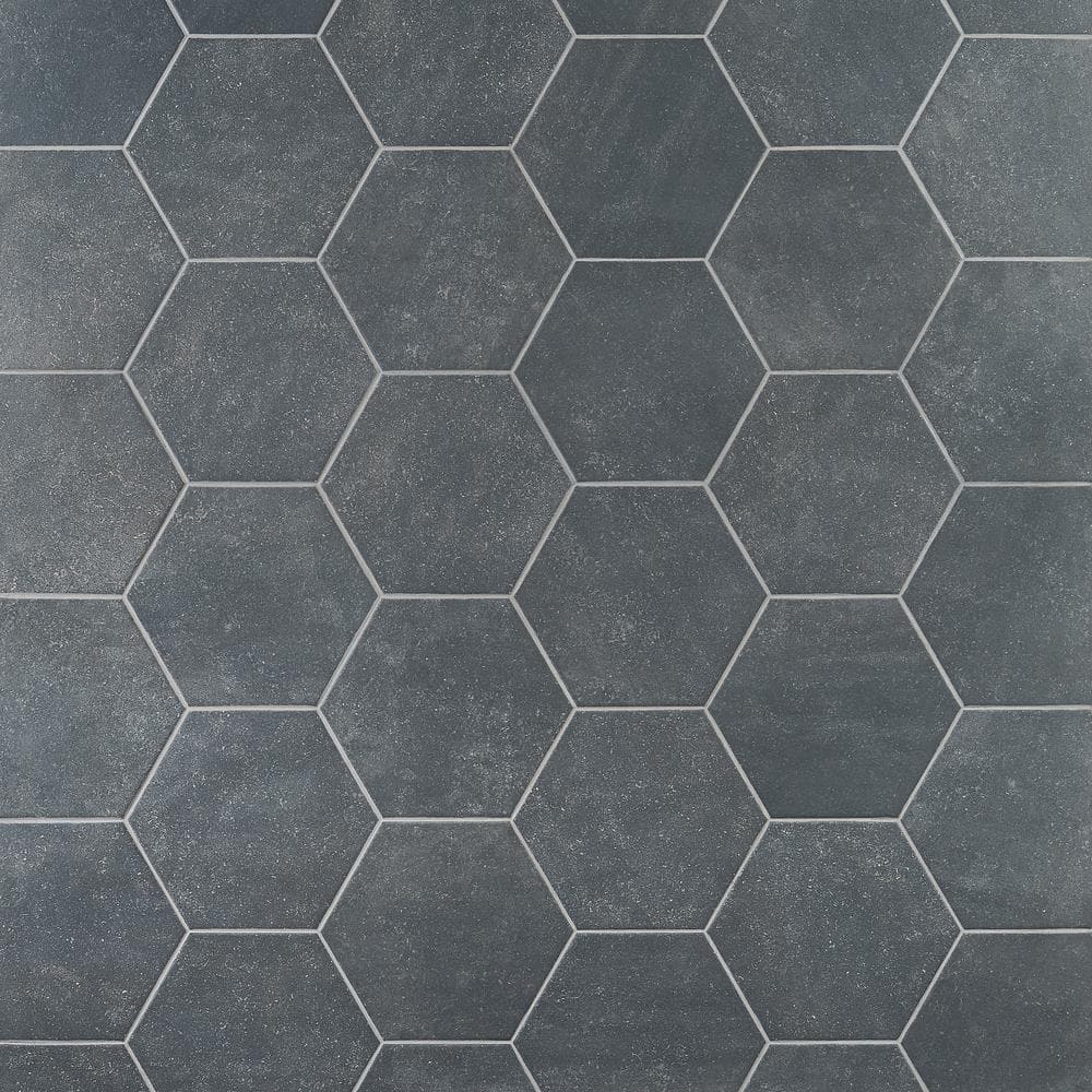 Ivy Hill Tile Sanskrit Black Hex 8.86 in. x 10.20 in. Matte Porcelain Floor and Wall Tile (9.47 sq. ft./Case)